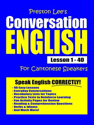 cover image of Preston Lee's Conversation English For Cantonese Speakers Lesson 1